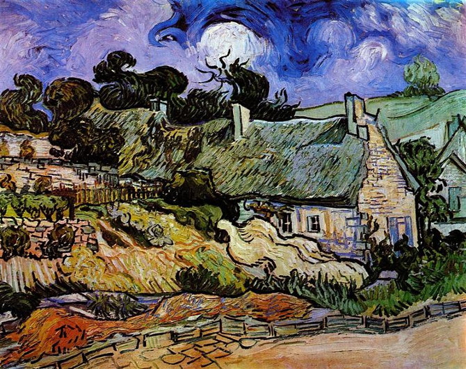 Vincent van Gogh: Domy s doškovými střechami, Cordeville