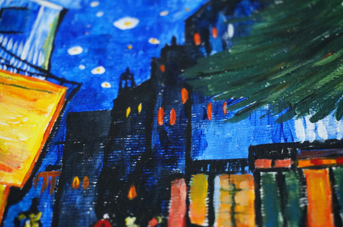 kopie Van Gogha: Terasa kavárny v noci
